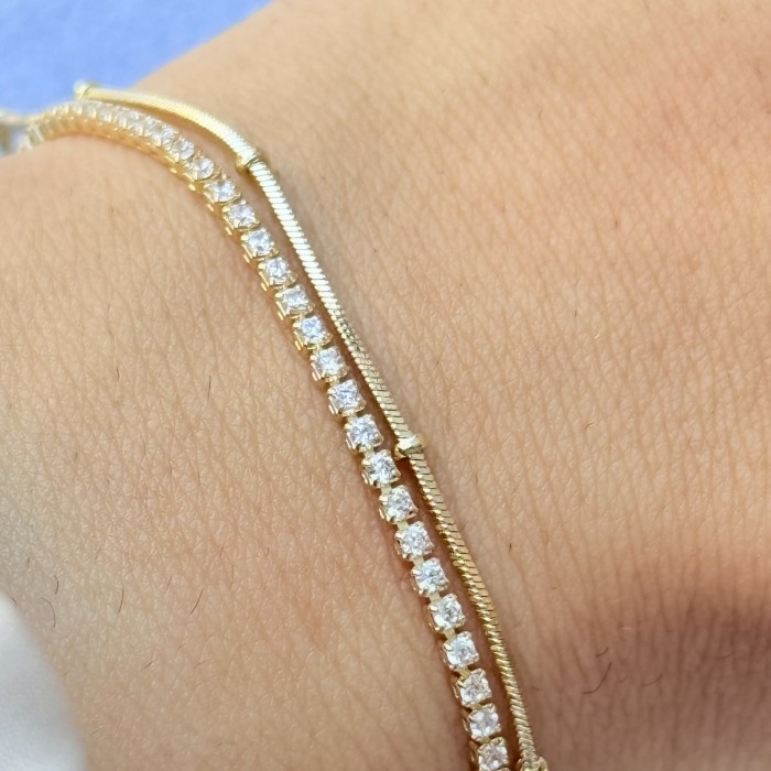 İnce Çift Sıra Bileklik resmi