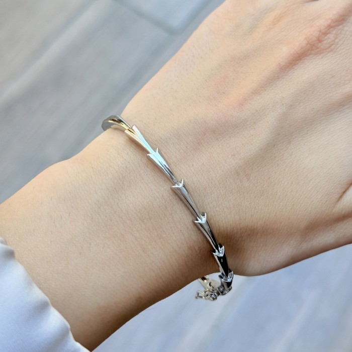 Gümüş Diken Detaylı Bileklik resmi