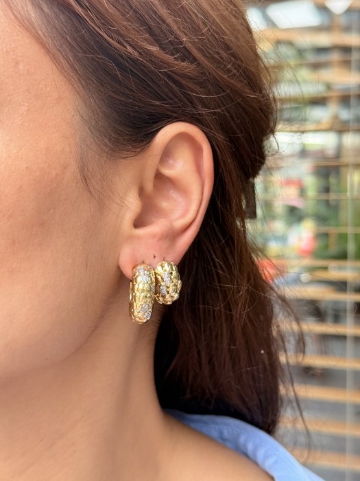 Çok Yönlü Şıklık: Gold & Gümüş Küpe Büçük Boy - kopyala resmi