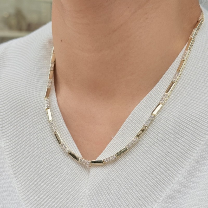 Dikdörtgen Taş İşlemeli Kolye resmi