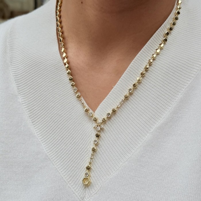 Arı Detaylı Taşlı Kolye resmi