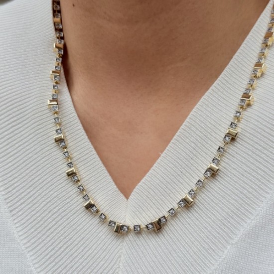 Kare Taşlı Geometrik Kolye resmi