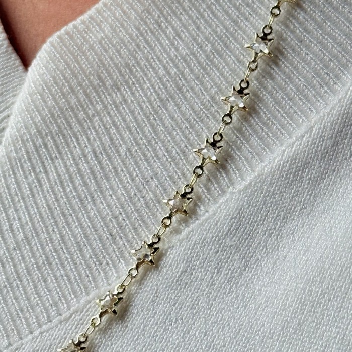 Yıldız Taşlı Zincir Kolye resmi