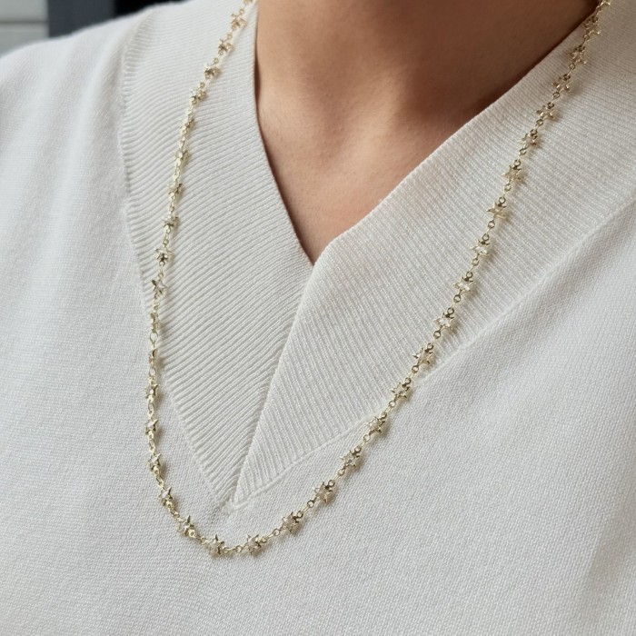 Yıldız Taşlı Zincir Kolye resmi