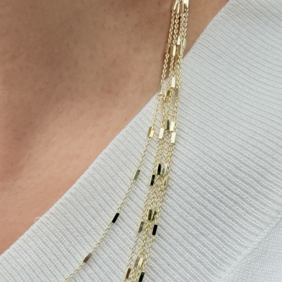 Minimal Katmanlı Düz Zincir Kolye resmi