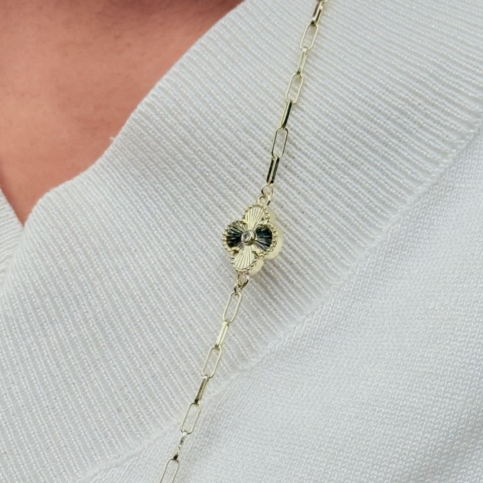 Yonca Figürlü Uzun Kolye resmi