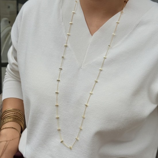 Geometrik Halkalı Uzun Kolye resmi