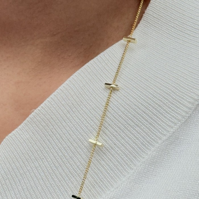 Geometrik Halkalı Uzun Kolye resmi