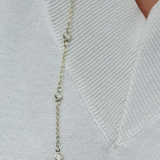 Taş Detaylı İnce Uzun Kolye resmi