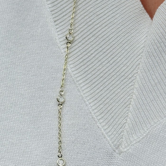 Taş Detaylı İnce Uzun Kolye resmi