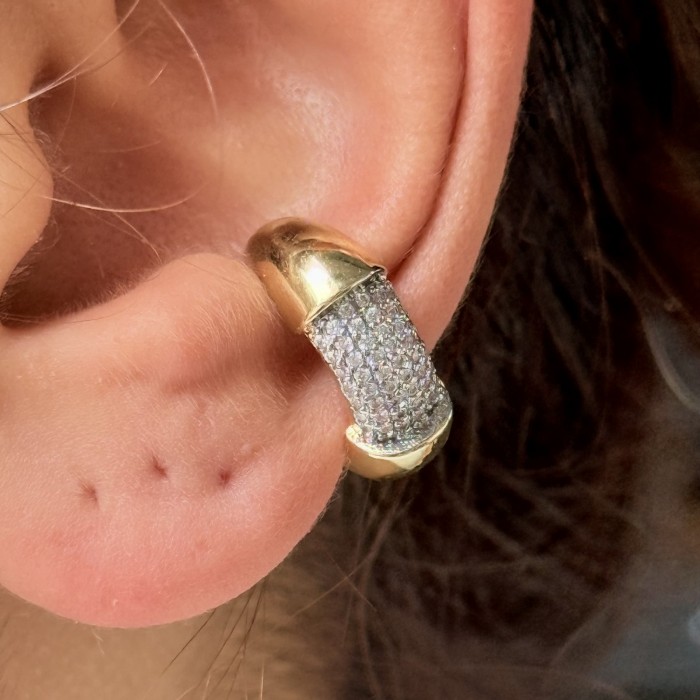 Taşlı Minimal Halka kıkırdak resmi