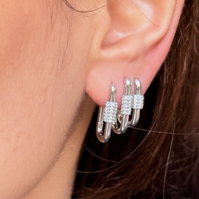  Üç Halkalı Küpe (Gümüş) resmi