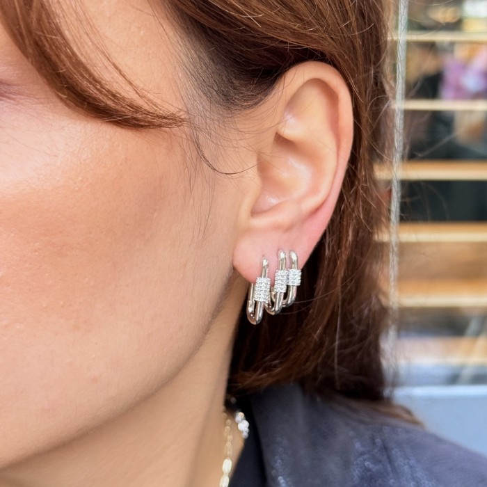  Üç Halkalı Küpe (Gümüş) resmi