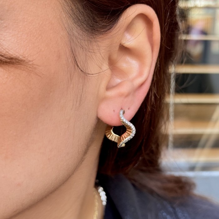 Kıvrımlı Altın Küpe resmi