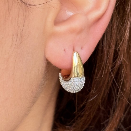 Altın Uçlu Taşlı Küpe resmi