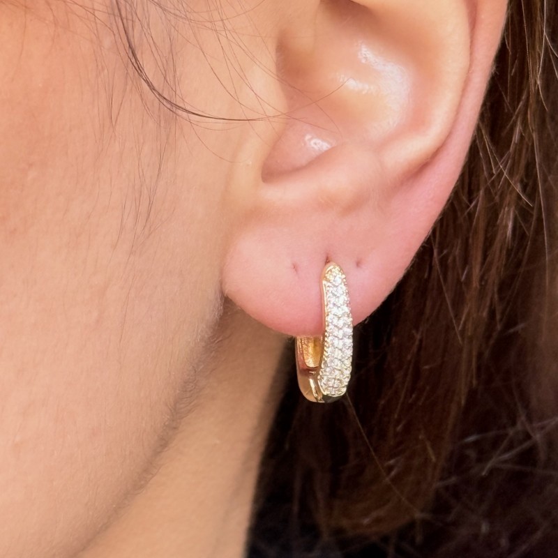 İnce Taşlı Halkalı Küpe resmi