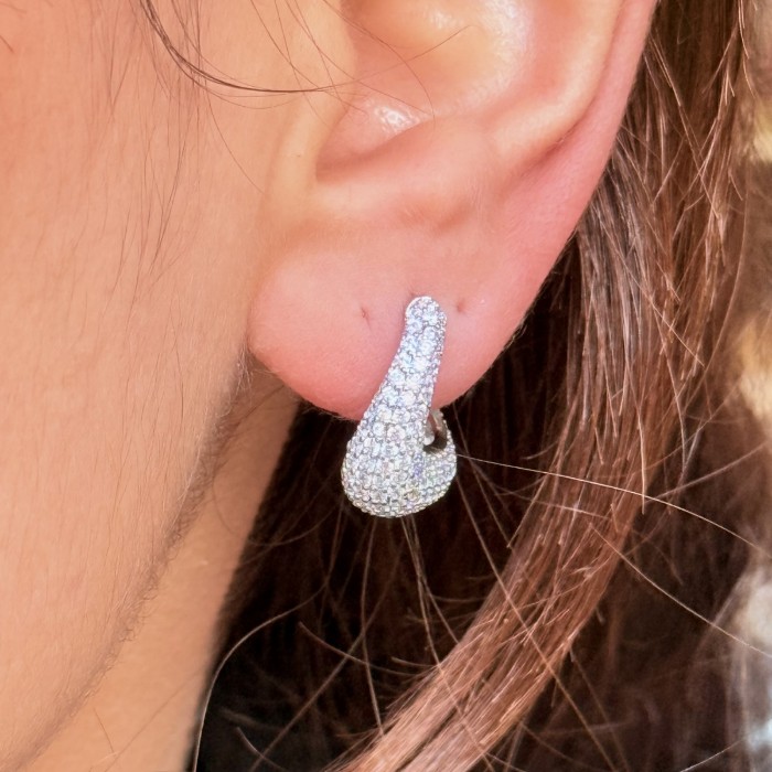 Tam Taşlı Küpe (Gümüş) resmi