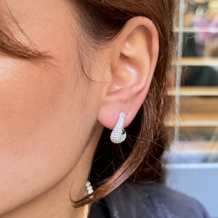 Tam Taşlı Küpe (Gümüş) resmi