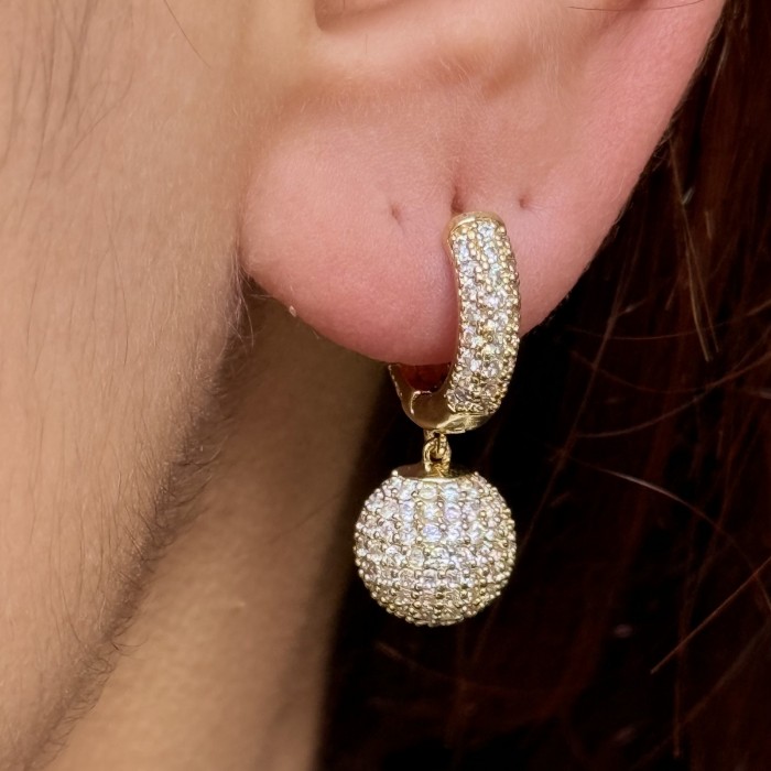 Taş Küre Detaylı Küpe resmi