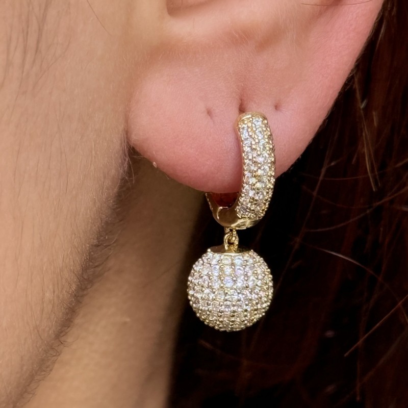 Taş Küre Detaylı Küpe resmi