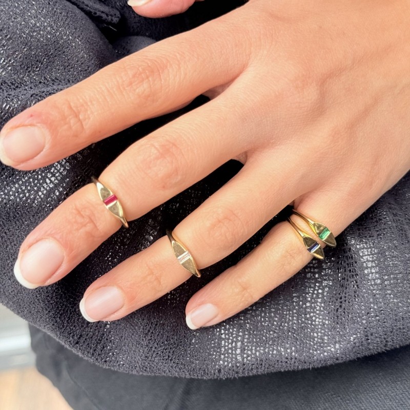 Renkli Taşlı Eklem Yüzükleri resmi