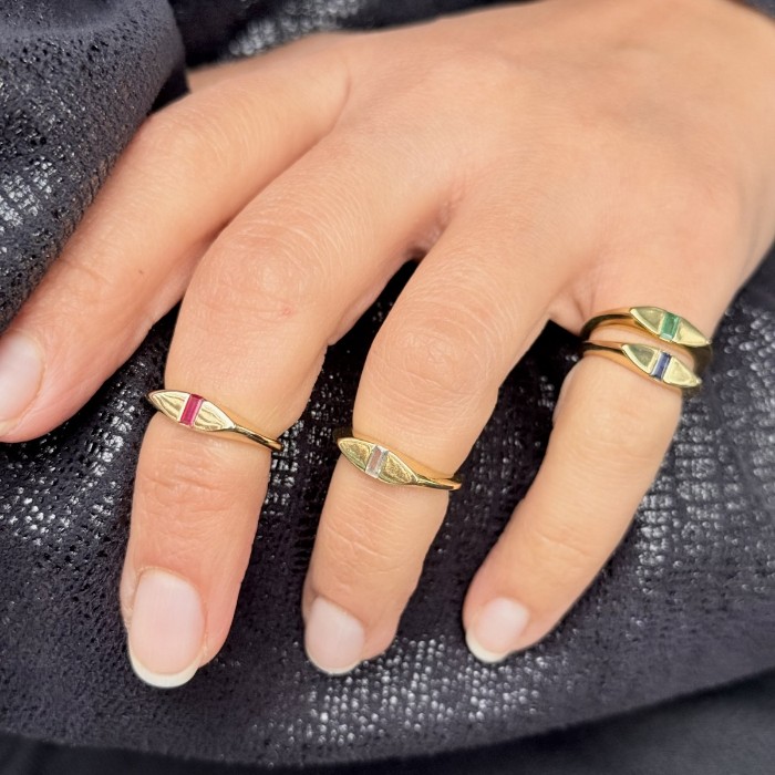 Renkli Taşlı Eklem Yüzükleri resmi