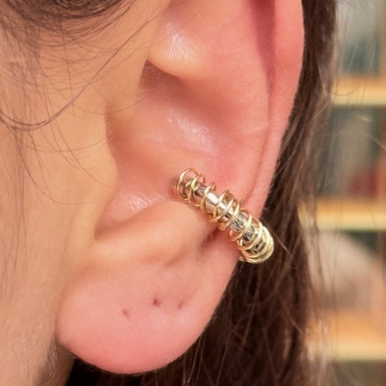 Altın Spiral Halka Kıkırdak Küpe resmi