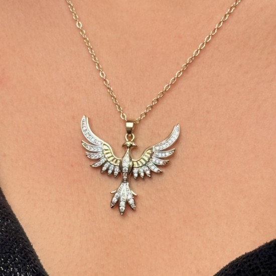 Taşlı Anka Kuşu Kolye resmi