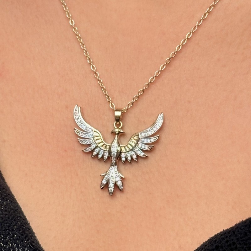 Taşlı Anka Kuşu Kolye resmi