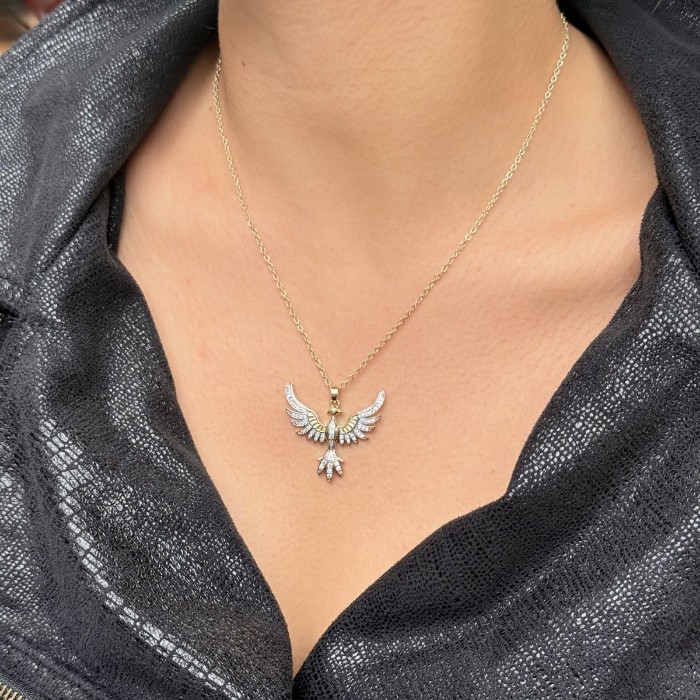 Taşlı Anka Kuşu Kolye resmi