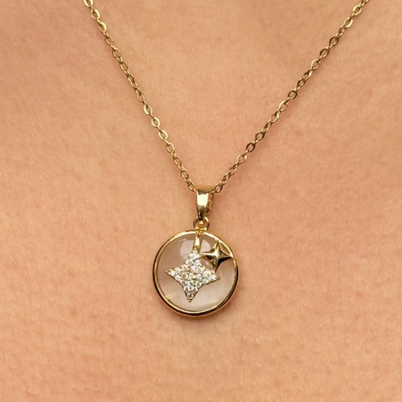 Yıldız Figürlü Dairesel Kolye – Gold resmi
