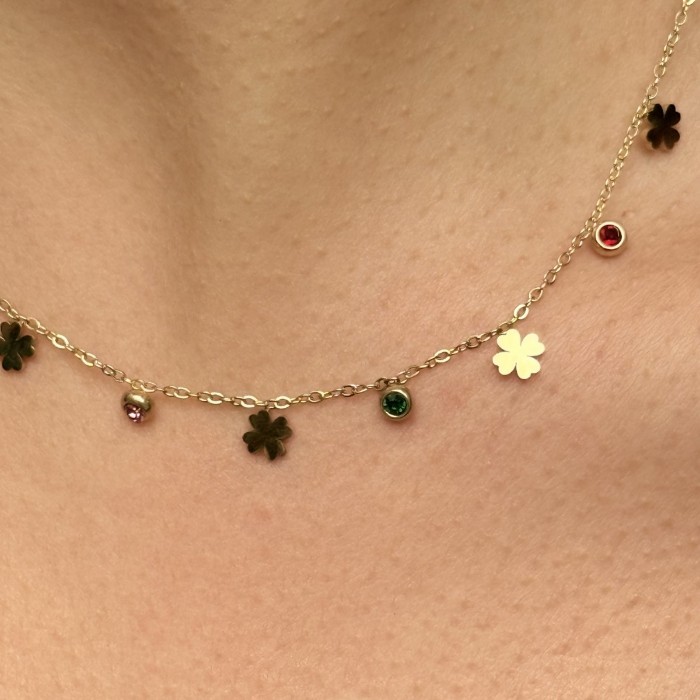 Şans Sembollü Charm Kolye – Gold resmi