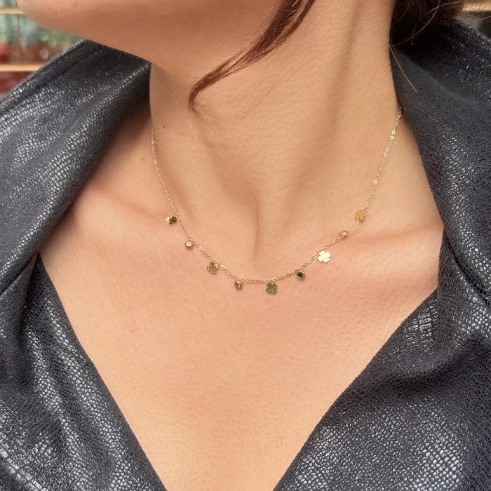 Şans Sembollü Charm Kolye – Gold resmi