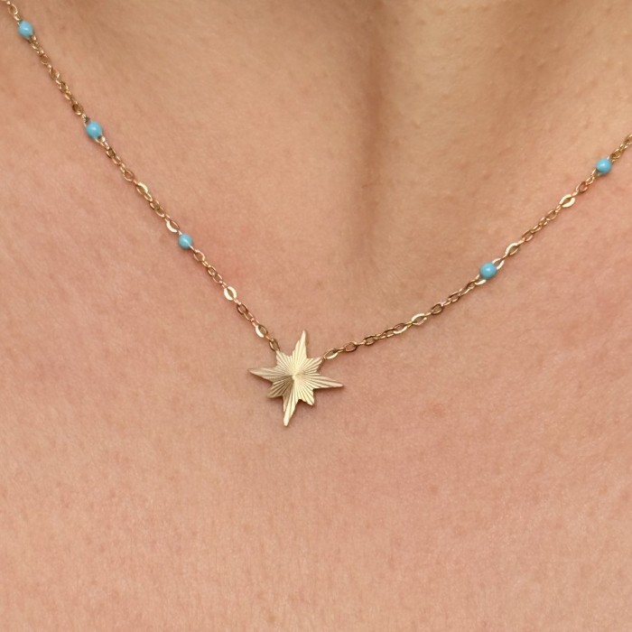 ⭐ Turkuaz Yıldız Kolye resmi