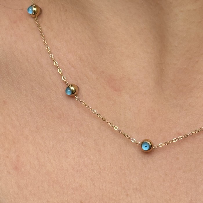 🔹 Mavi Taşlı Minimal Kolye resmi