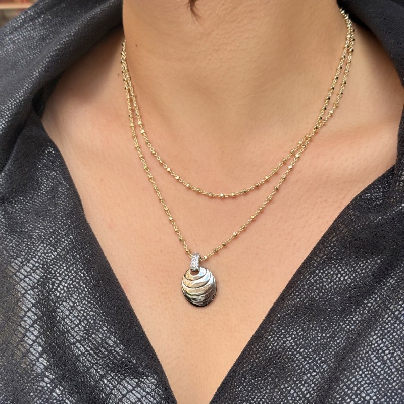 İki Katlı Doku Kolye (Altın) resmi