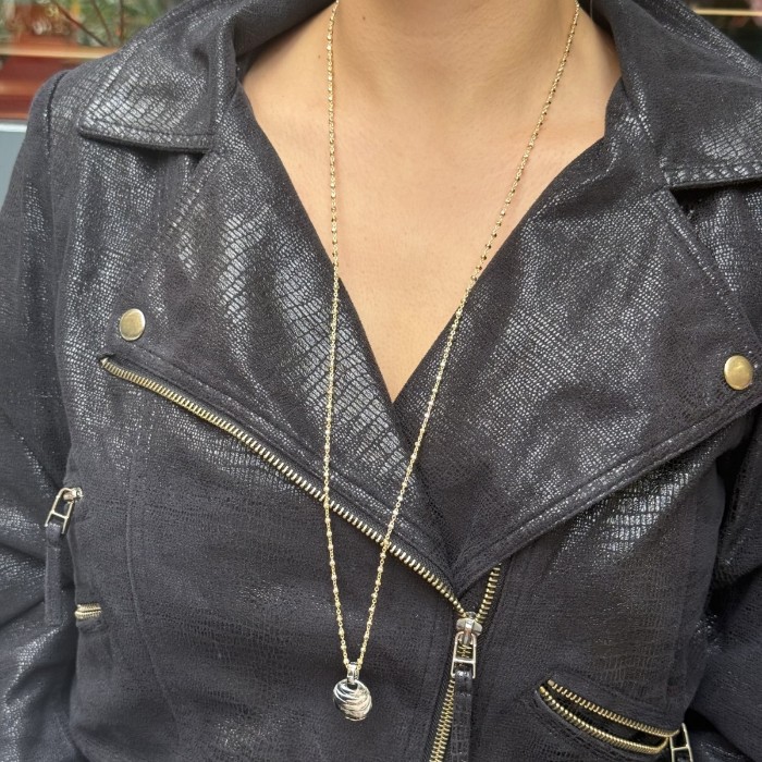 İki Katlı Doku Kolye (Altın) resmi