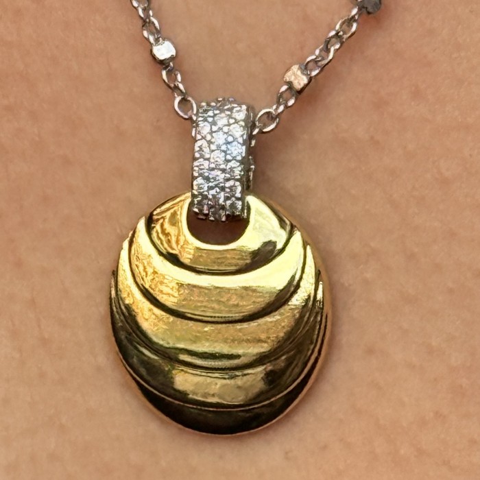 İki Katlı Doku Kolye (Gümüş renk ) resmi