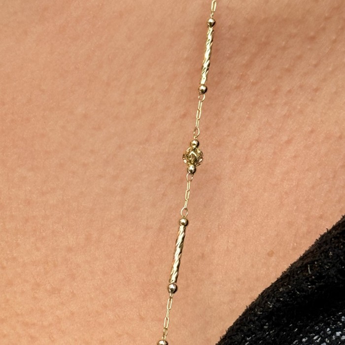 İnce Bambu Zincir Kolye (Uzun) resmi