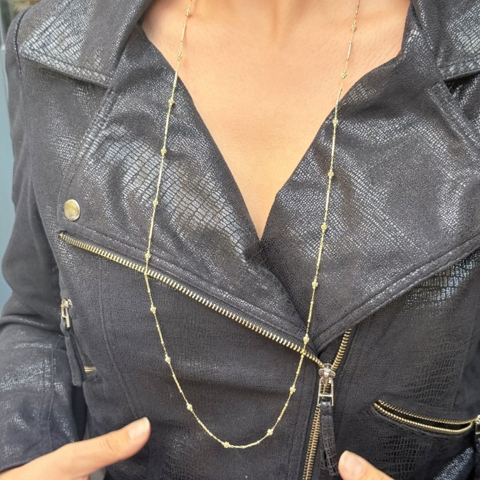 İnce Bambu Zincir Kolye (Uzun) resmi