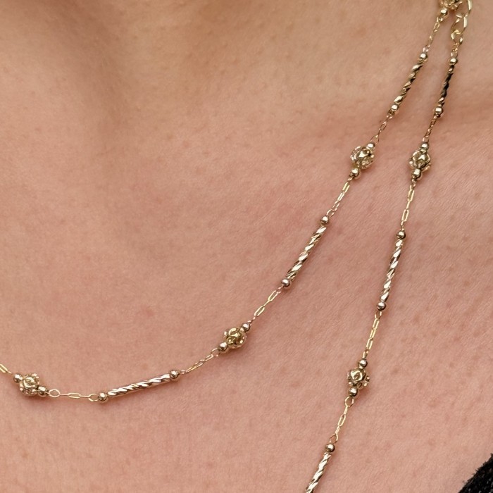 İnce Bambu Zincir Kolye (Uzun) resmi