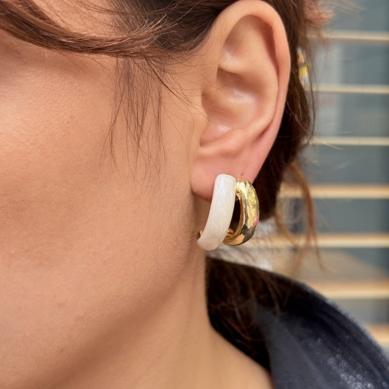 🌸 Nude-Gold Halkalı Küpe resmi