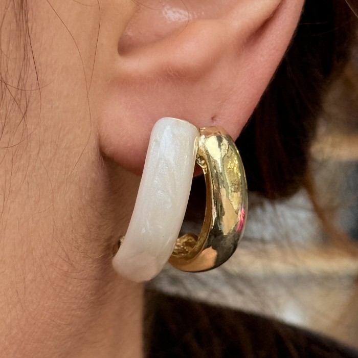 🌸 Nude-Gold Halkalı Küpe resmi