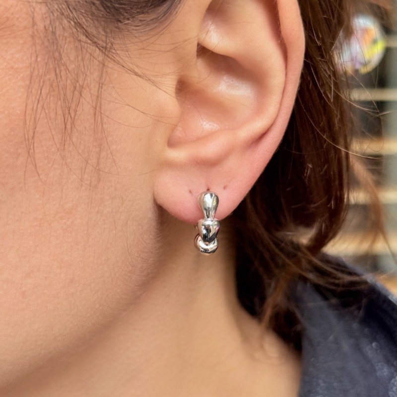 Gümüş Organik Form Küpe resmi