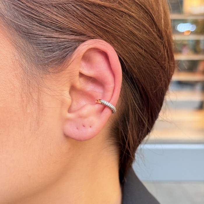 Mikro Taşlı İnce Ear Cuff – Silver resmi