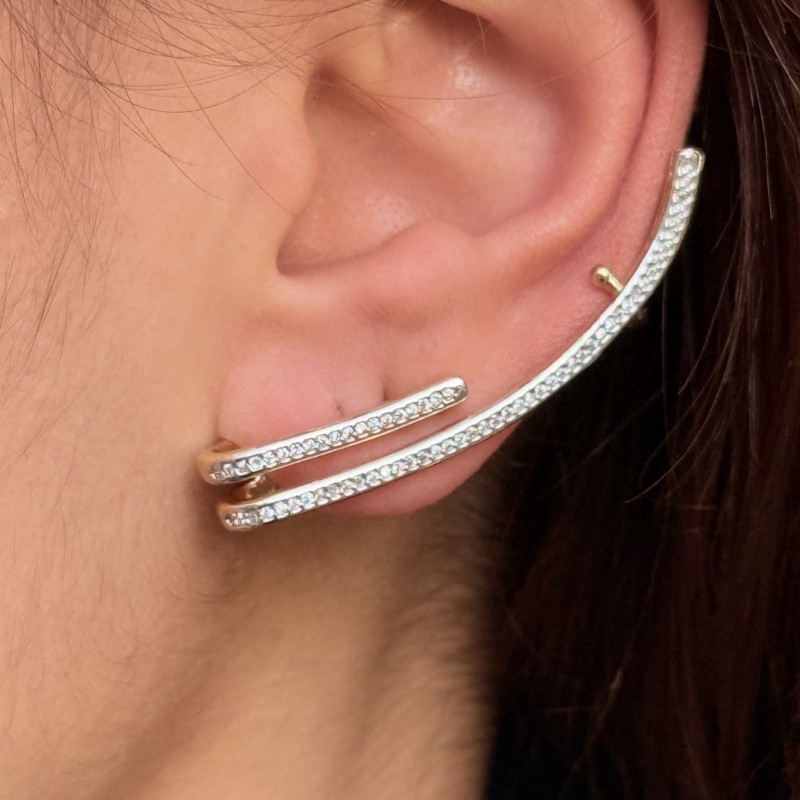 Siena Stepped Pavé Hoop resmi