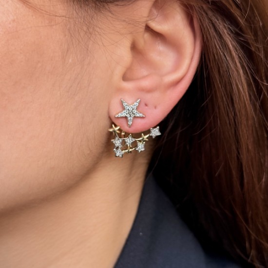 Aurora Teardrop Pavé Stud resmi