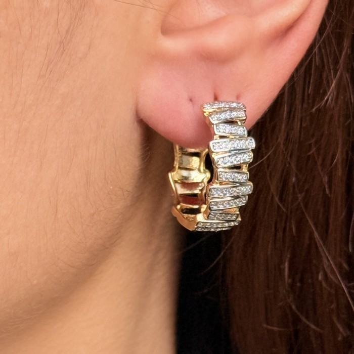 ZigZag Pavé Hoops resmi