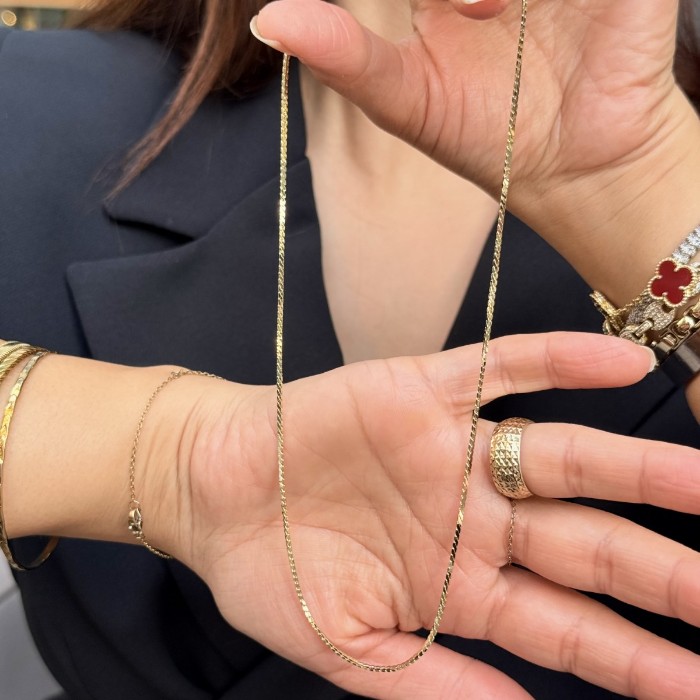 Balıksırtı Parlak Zincir Kolye resmi