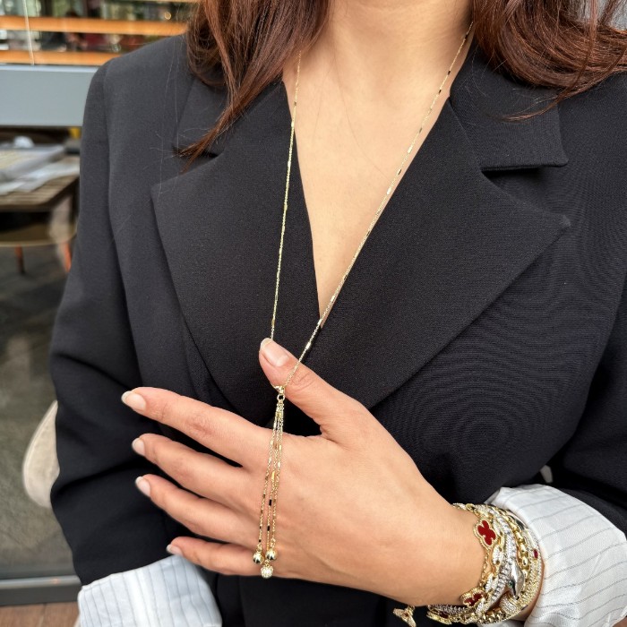 Püsküllü Lariat Kolye resmi